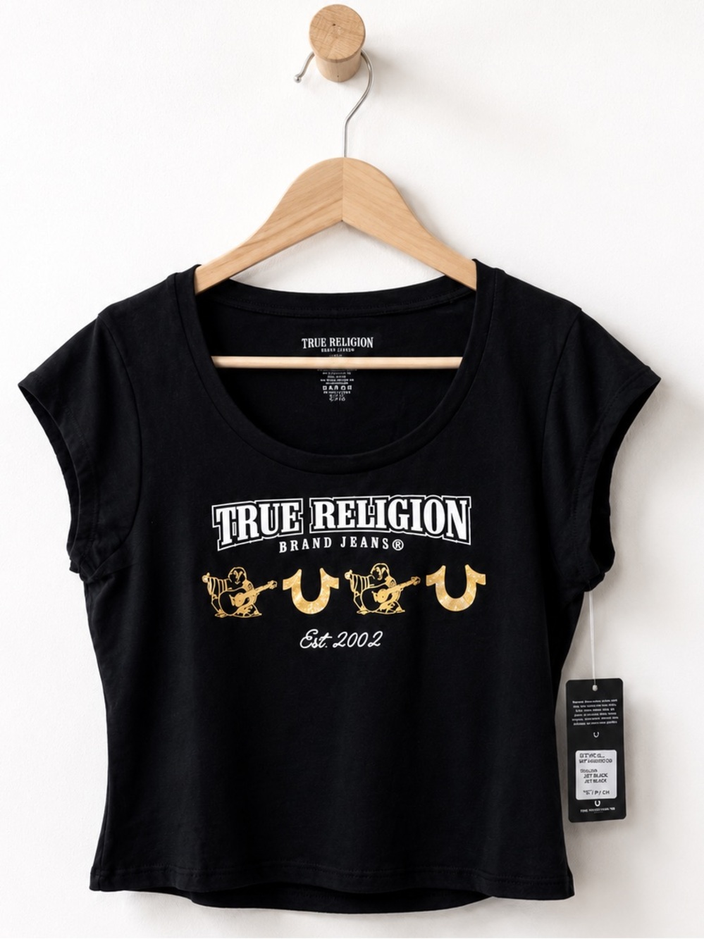 New With Tags True Religion Tee Black Gold Logo L
